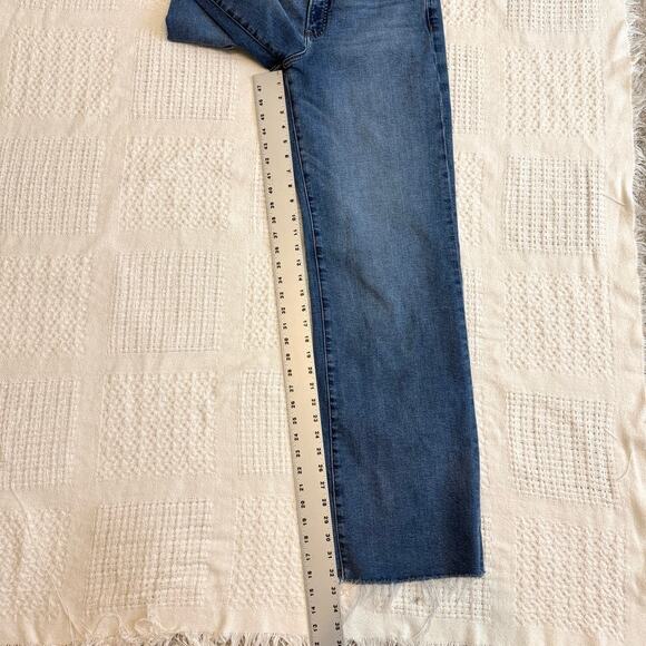 Express 10 R wide leg high rise raw hem stretch jean J2 2721 - Picture 4 of 10